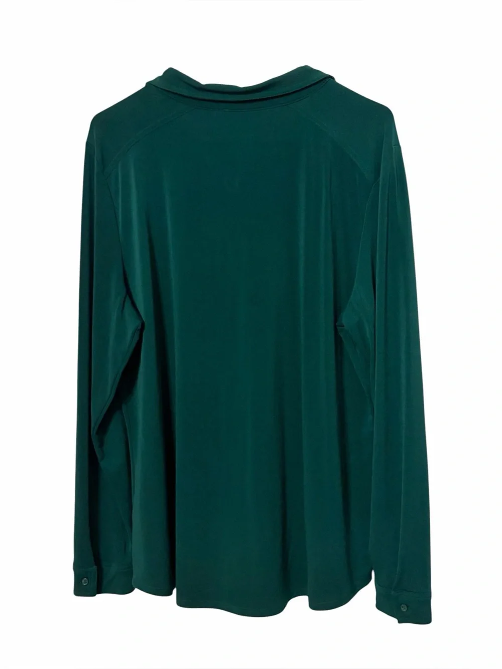 NWOT Adrianna Papell Long Sleeve Collared Button Front Knit Moss Crepe Size XL